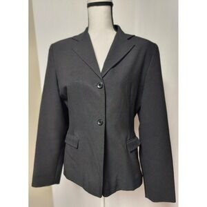 Levine Classics Petite Women's Blazer Size 12P  Black Long Sleeve Blazer Jacket
